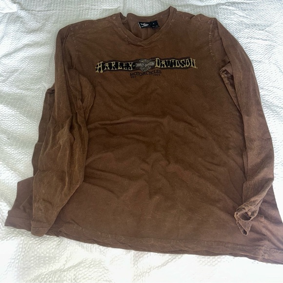 Harley Davidson Brown Graphic T-Shirt - Picture 3 of 5